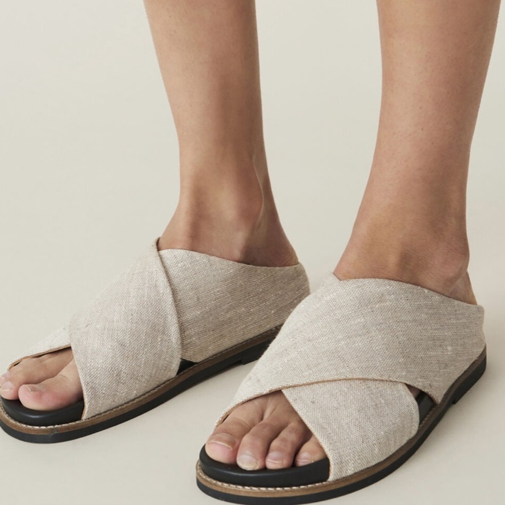Ganni linen sandals